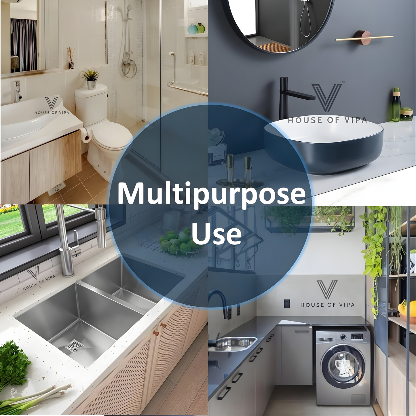 Self-Adhesive Bathroom Shelf Organizer | No Drill Wall Mounted Plastic Rack | Waterproof Storage Shelf for Bathroom & Kitchen (Black/White)