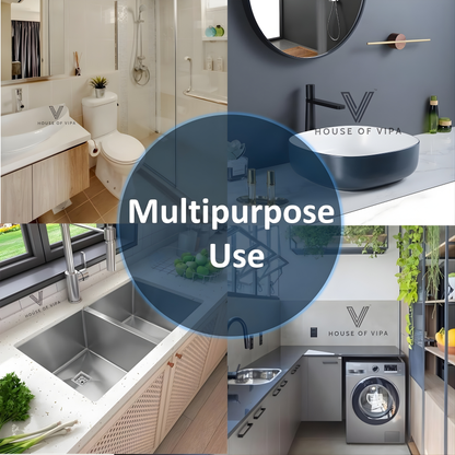 Self-Adhesive Bathroom Shelf Organizer | No Drill Wall Mounted Plastic Rack | Waterproof Storage Shelf for Bathroom & Kitchen (Black/White)